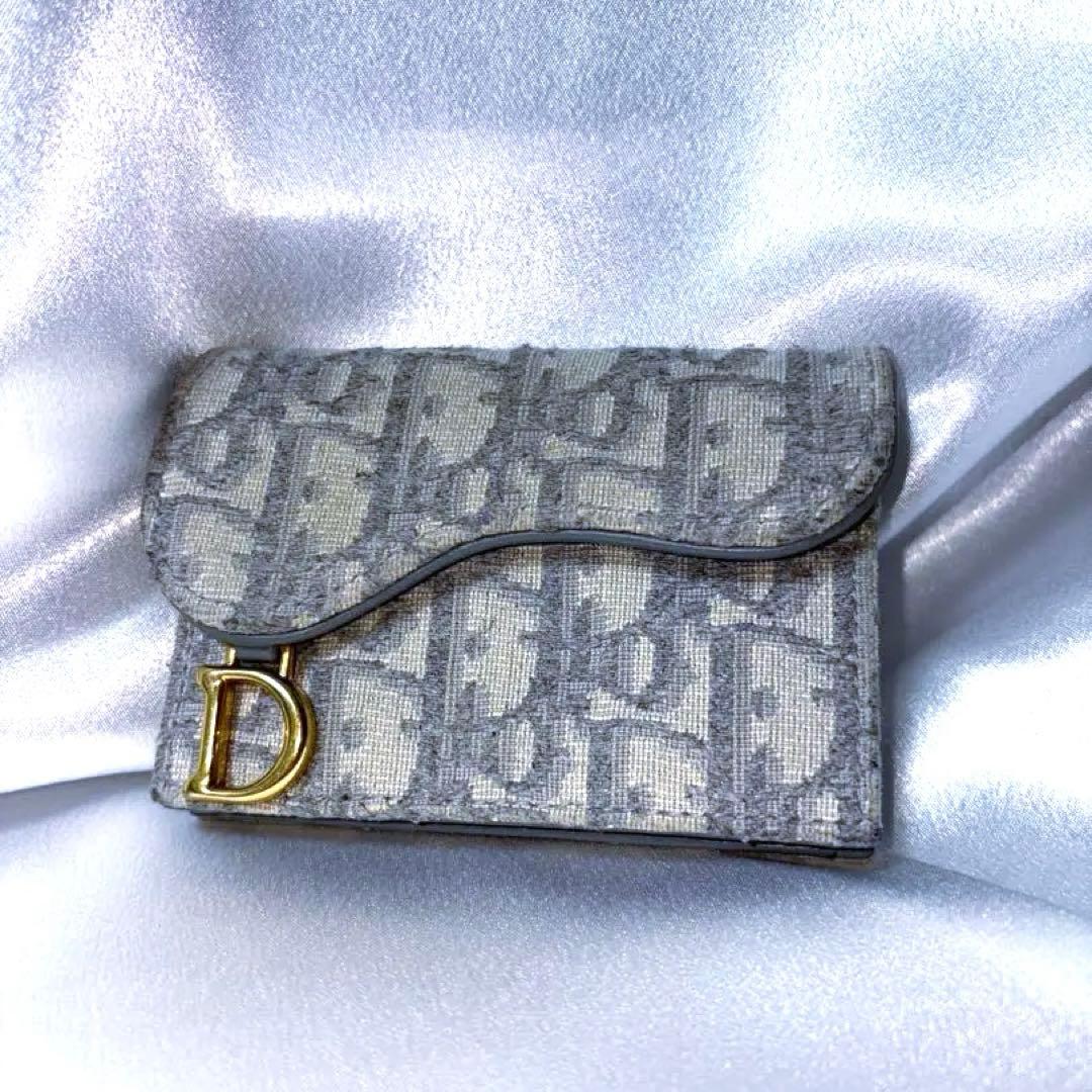 Christian Dior saddle グレー カードケース　名刺入れ