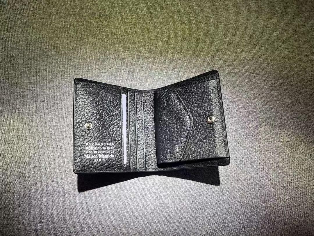 Maison Margiela ブラックレザー二つ折り財布
