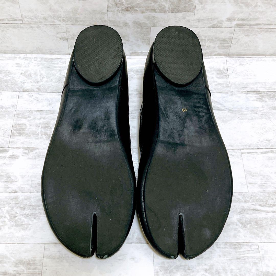 美品✨yuko imanishi+ フラット 足袋 レザー 25.5 ブラック