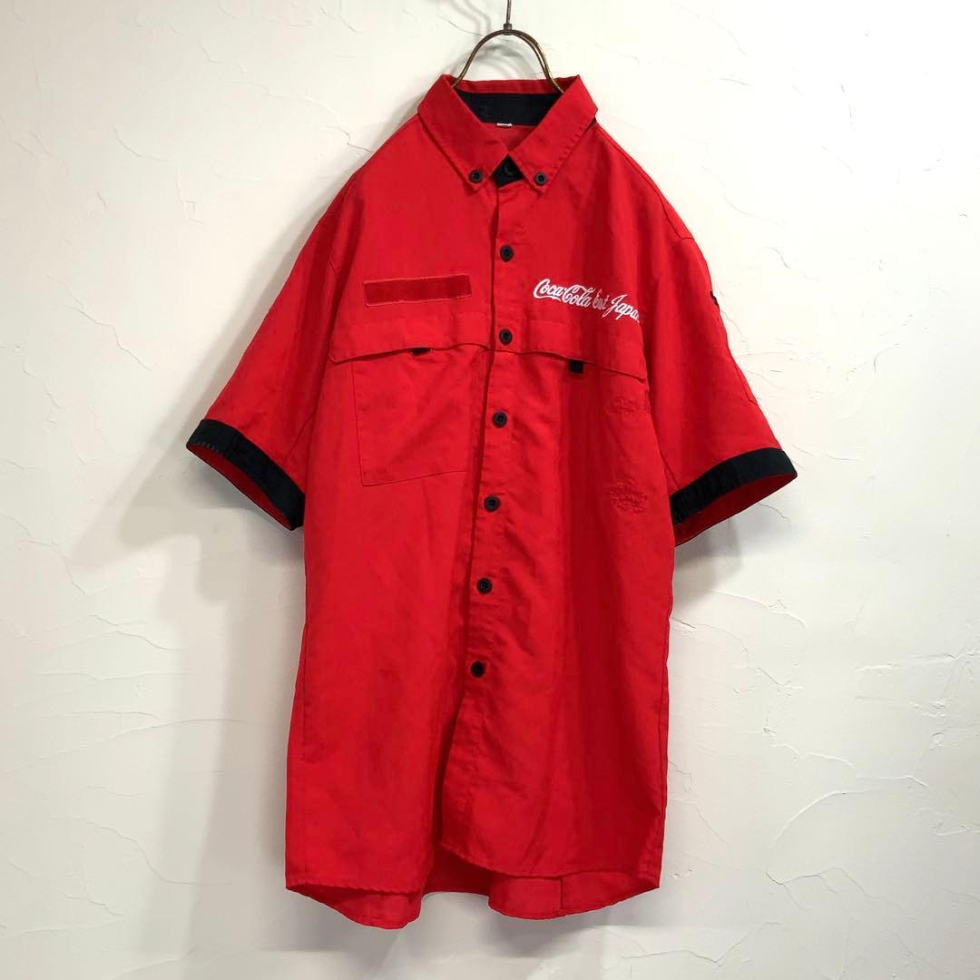 希少 Coca-Cola コカコーラ 刺繍 ワークシャツ
