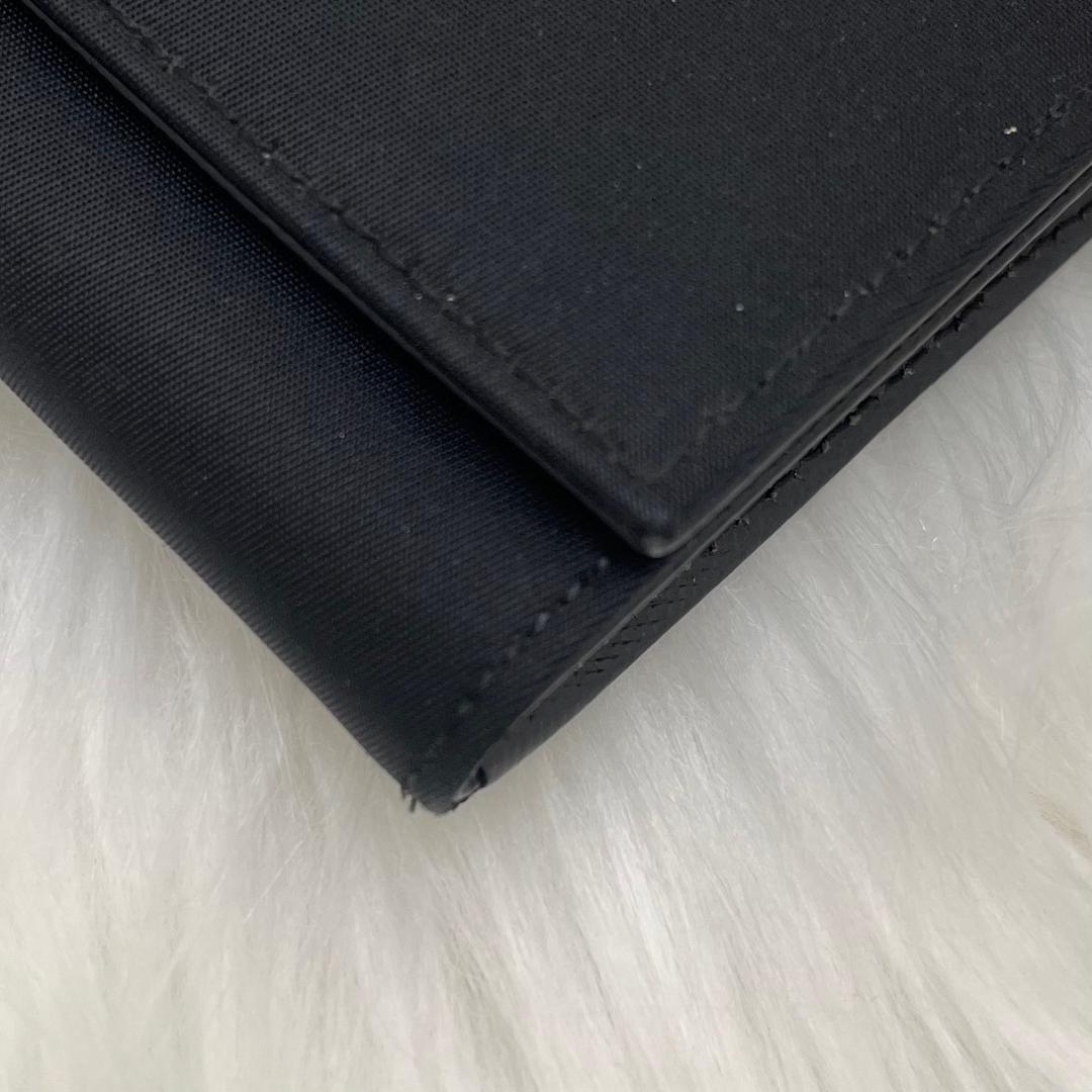 極美品✨PRADA プラダ　長財布　ナイロン　三角プレート　トライアングル　黒