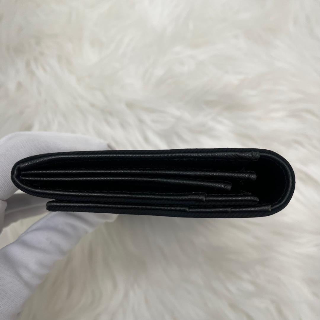 極美品✨PRADA プラダ　長財布　ナイロン　三角プレート　トライアングル　黒