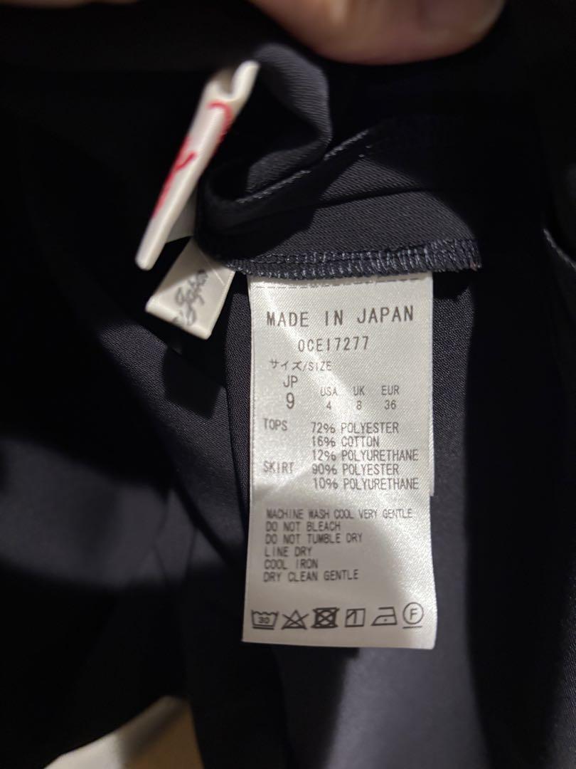 梅シロップ9号Kayme ネイビー4つボタンジャケット・Aラインワンピース