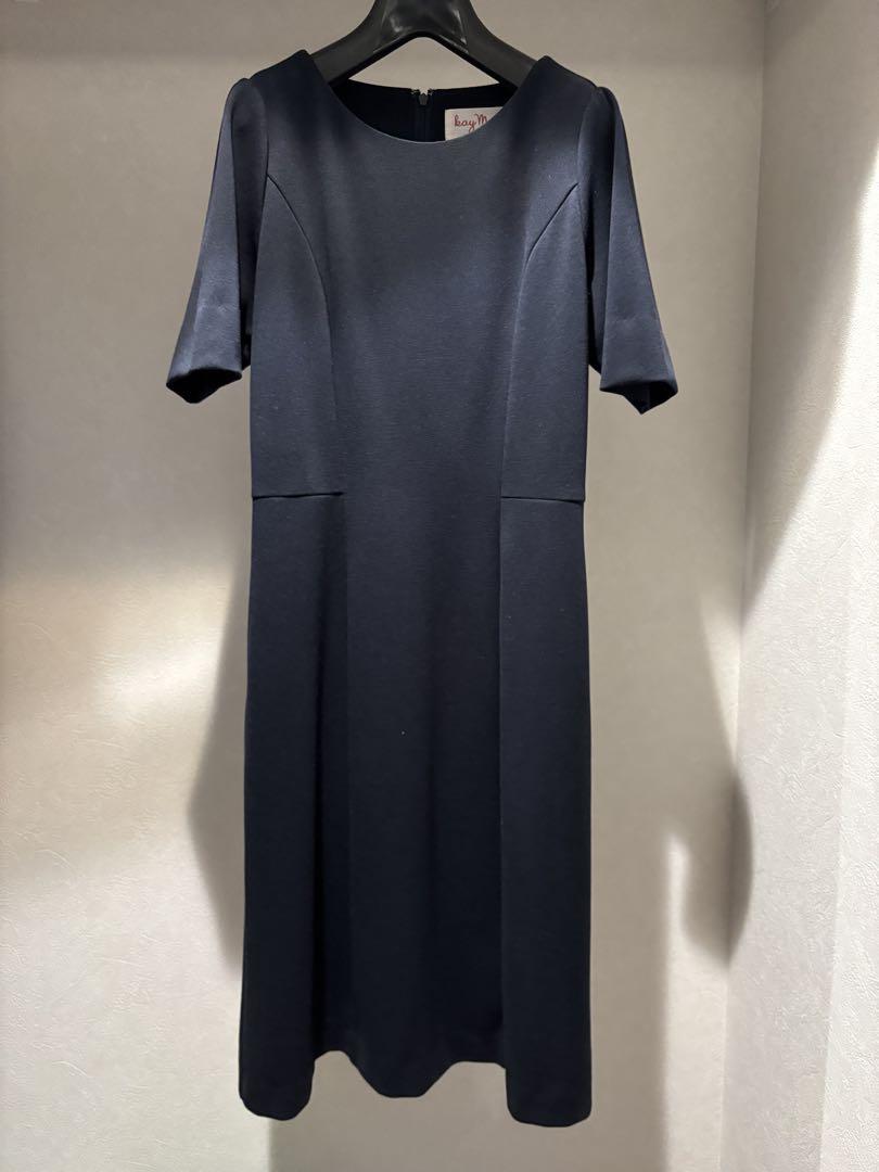 梅シロップ9号Kayme ネイビー4つボタンジャケット・Aラインワンピース