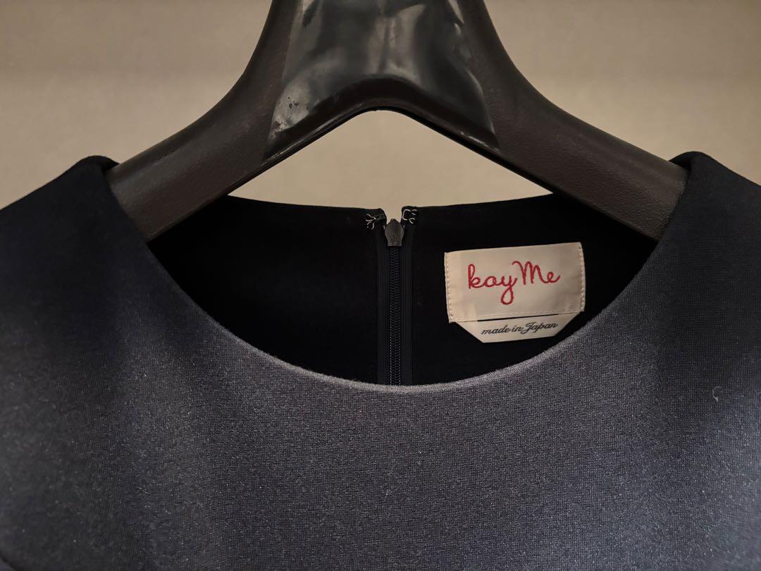 梅シロップ9号Kayme ネイビー4つボタンジャケット・Aラインワンピース