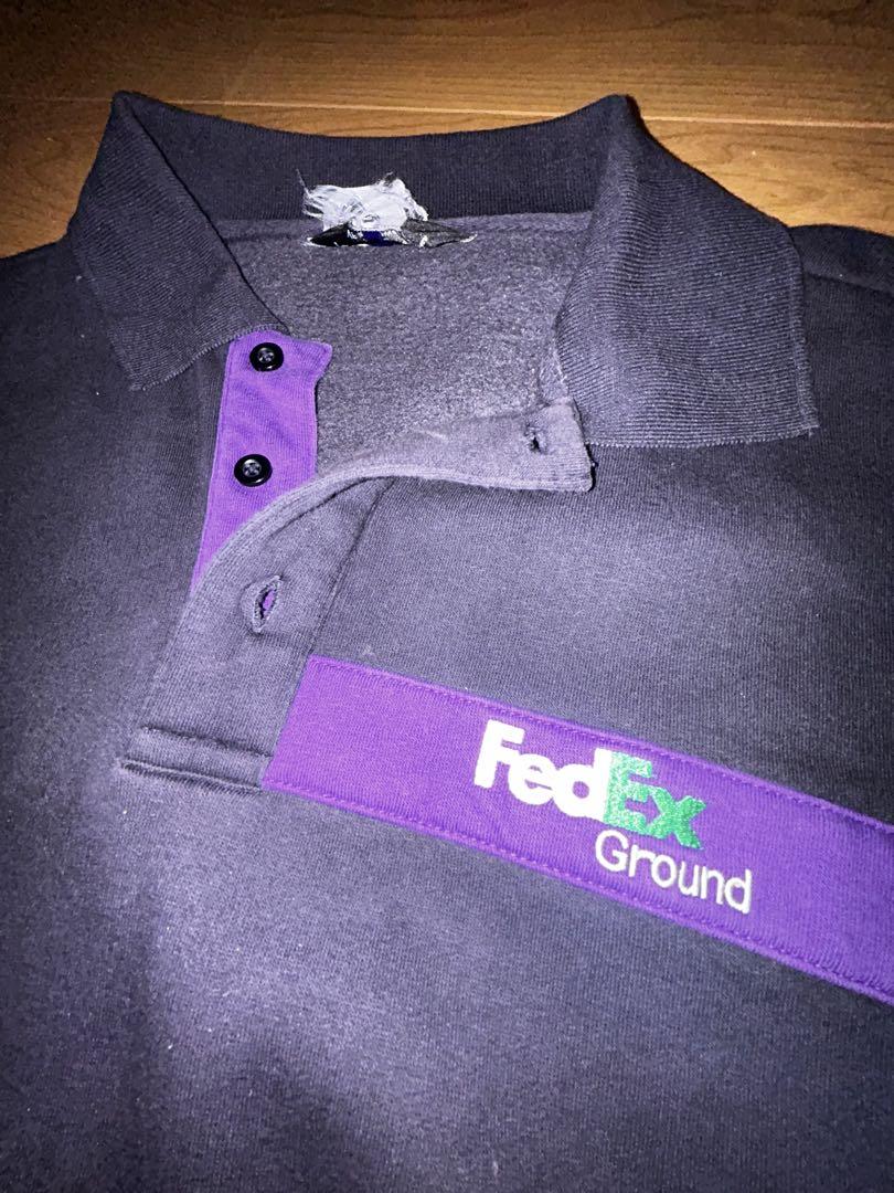 FedEx Ground 長袖ポロスウェット 黒・紫