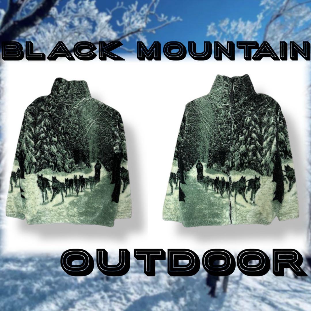 ブラックマウンテン アニマルフリース アニマル柄 フリースジャケット 古着M