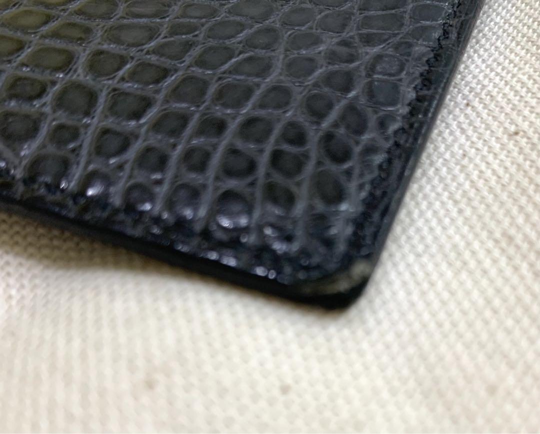ポムポム　HERMES　長財布 ベアンスフレ アリゲーター　シルバー金具