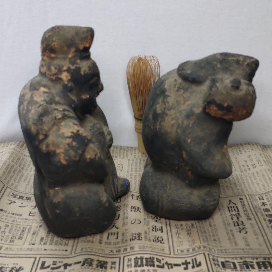 骨董 大黒様+恵比寿様 江戸期 陶芸品 アンティーク コレクター放出 旧家蔵出し 骨董 大黒様+恵比寿様 江戸期 陶芸品 アンティーク コレクター放出 旧家蔵出し