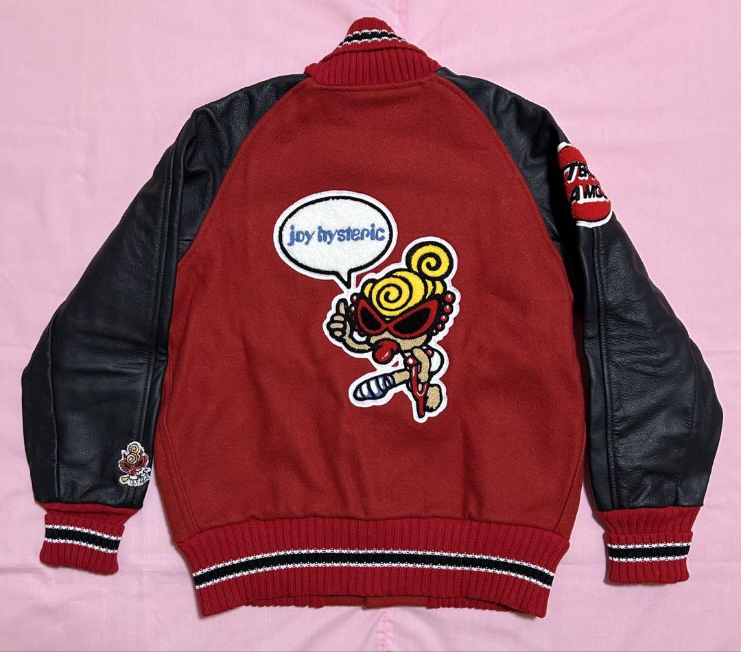 タグ付き・未使用 HYSTERIC GLAMOUR スタジャン 革 赤 黒