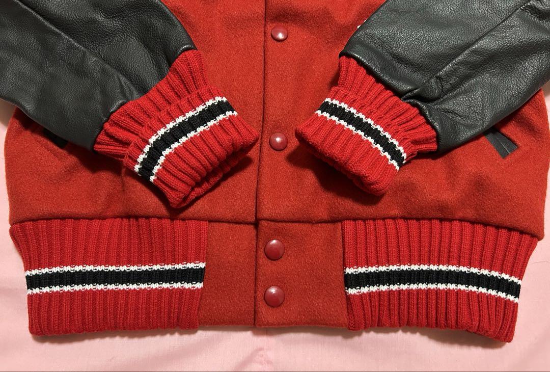 タグ付き・未使用 HYSTERIC GLAMOUR スタジャン 革 赤 黒