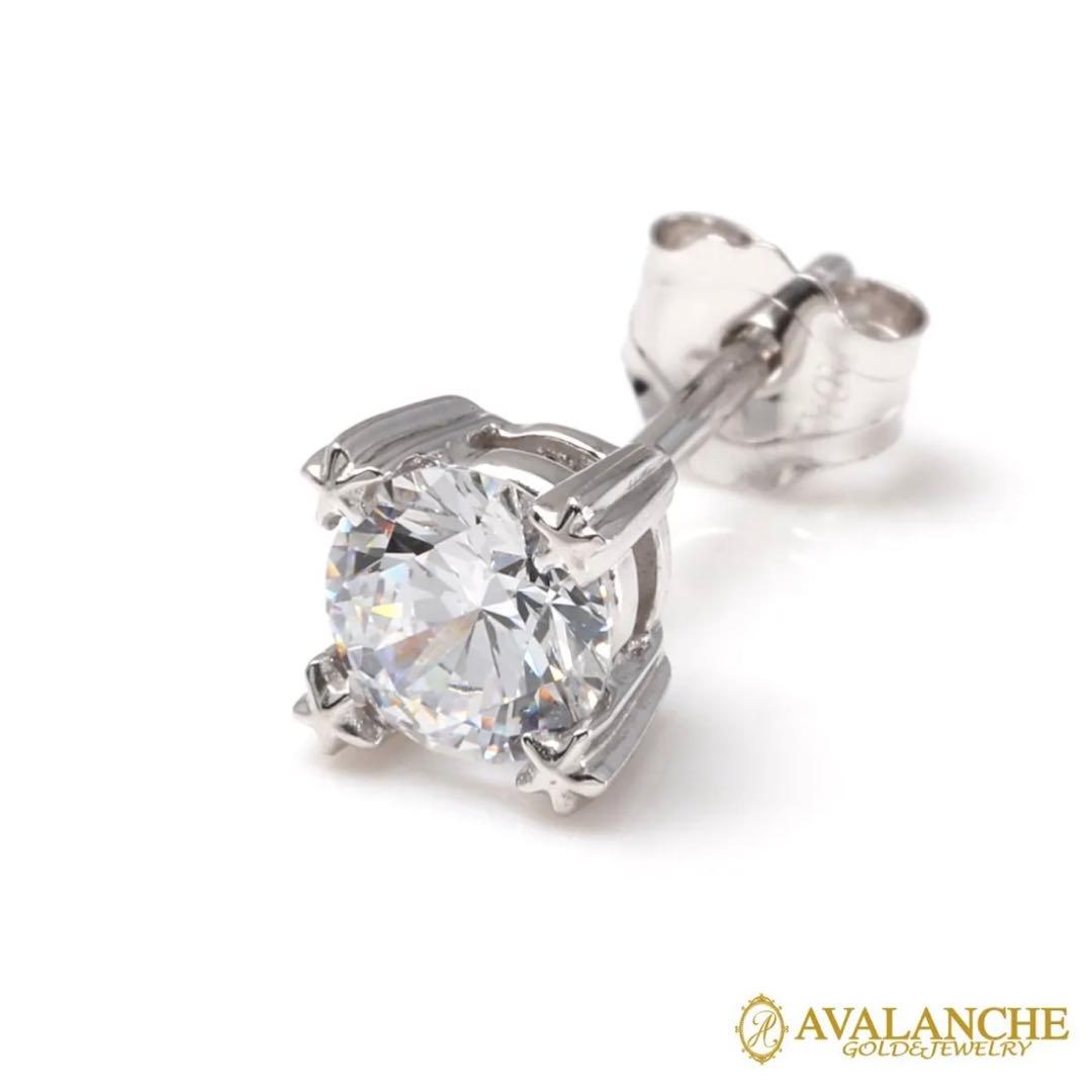 AVALANCHE 10K ホワイトゴールドピアス 5mm