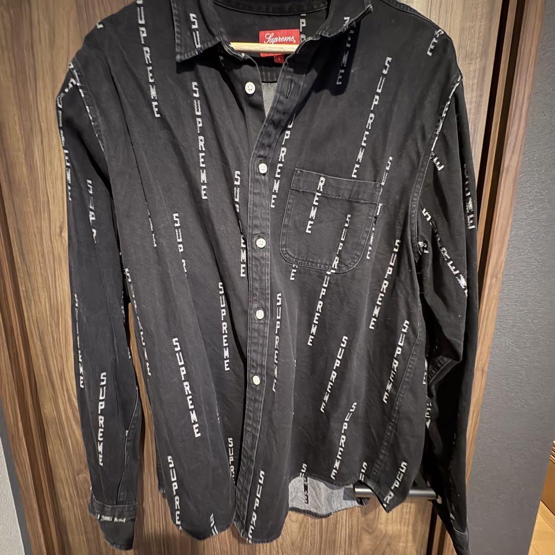 【即納】Logo Stripe Jacquard Denim Shirt