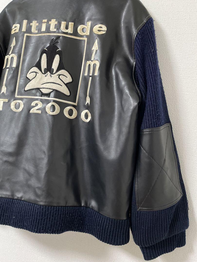 90s LOONEY TUNES DAFFY DUCK スタジャン ブルゾン