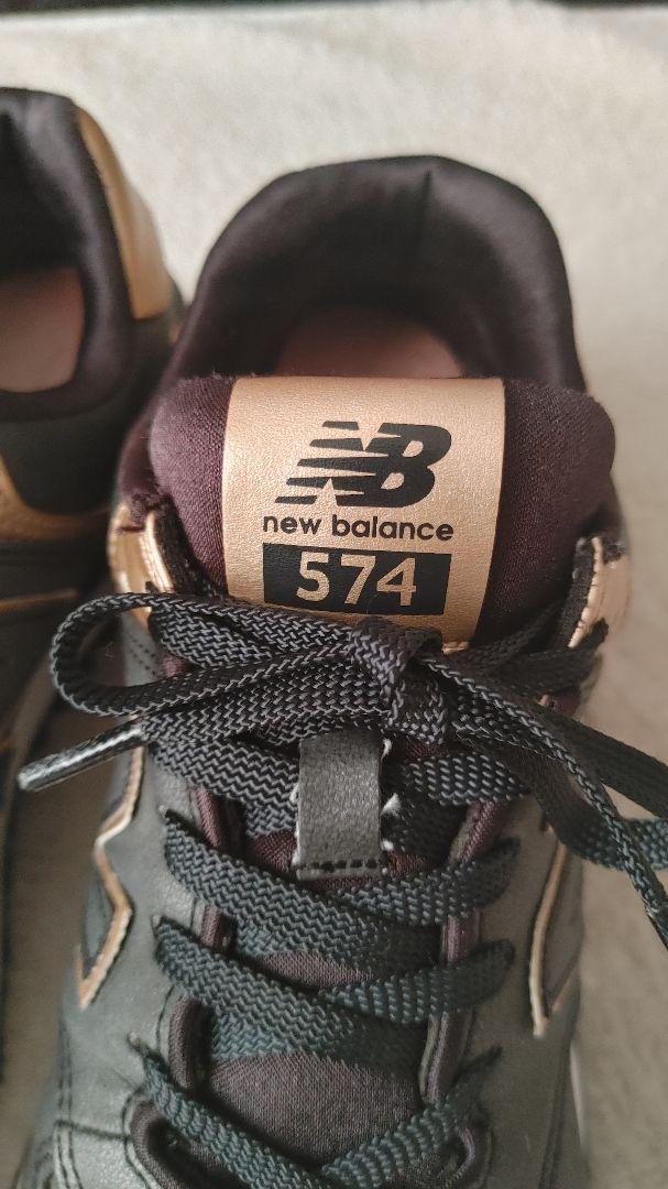 定番のお歳暮＆冬ギフト Balance 極美品‼️New 574 BLACK/ピンクゴールド スニーカー 靴