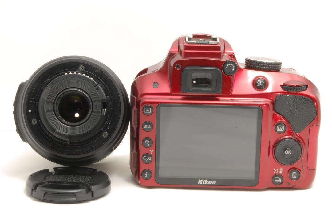 スマホ転送OK☆Nikon D3300★小型軽量一眼レフ☆希少なレッドカラー