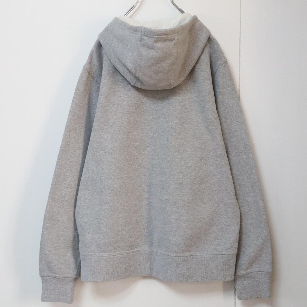 【大人気】ノースフェイス／パーカー　でかロゴ　US規格　Mサイズ　グレー　裏起毛