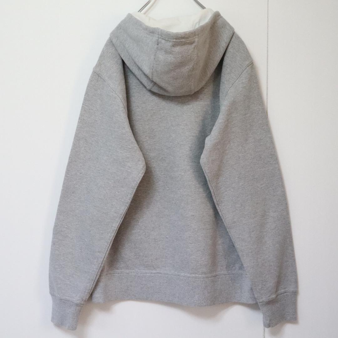 【大人気】ノースフェイス／パーカー　でかロゴ　US規格　Mサイズ　グレー　裏起毛