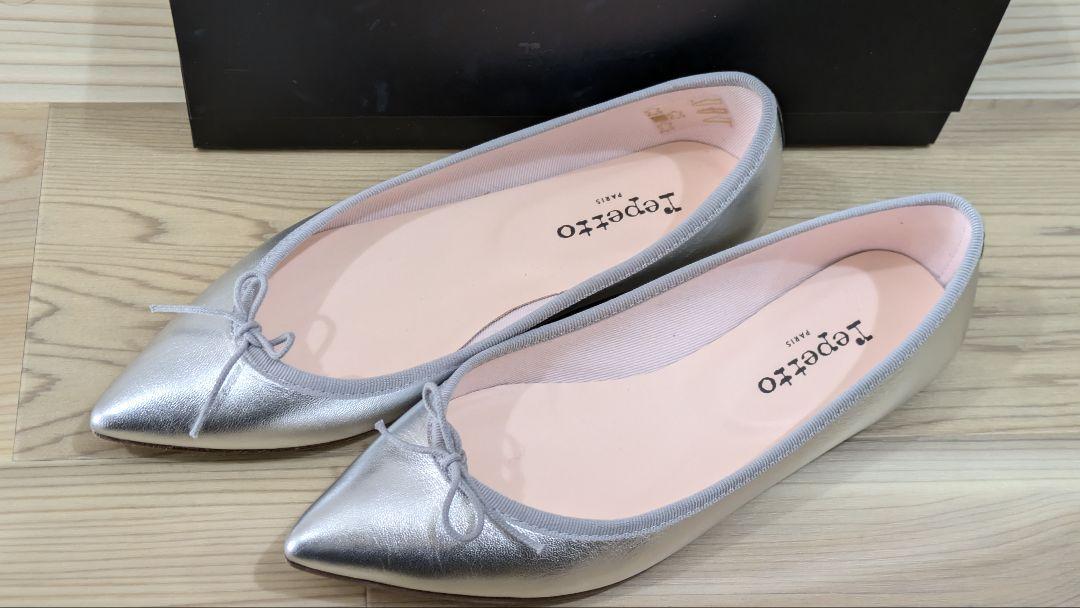 Repetto シルバー ポインテッドトゥ シューズ サイズ38