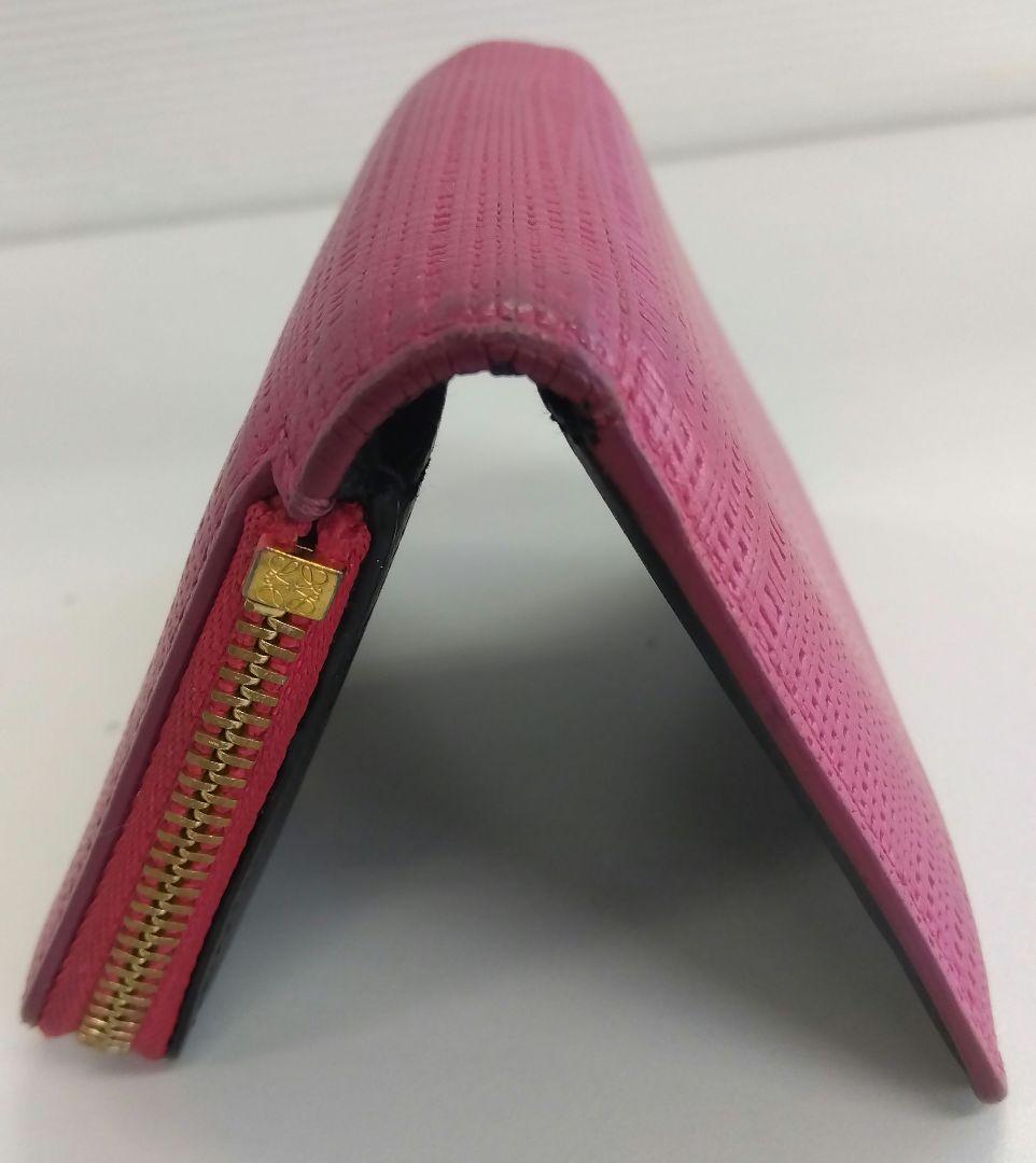 ALE03 ロエベ 極美品 リネン コンパクトウォレット 2つ折り財布 小物