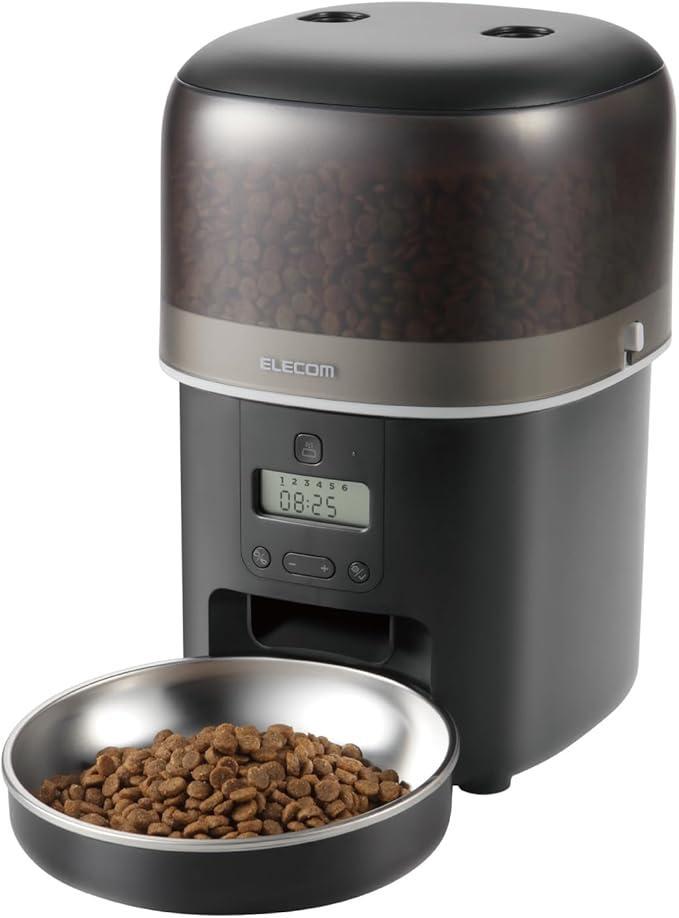 エレコム 自動給餌器 猫 中小型犬用 2L　ブラック PET-AF05BK
