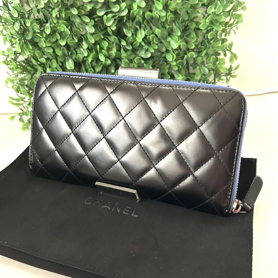 AQUA‼️ マトラッセ パテント ブルー ブラック 長財布