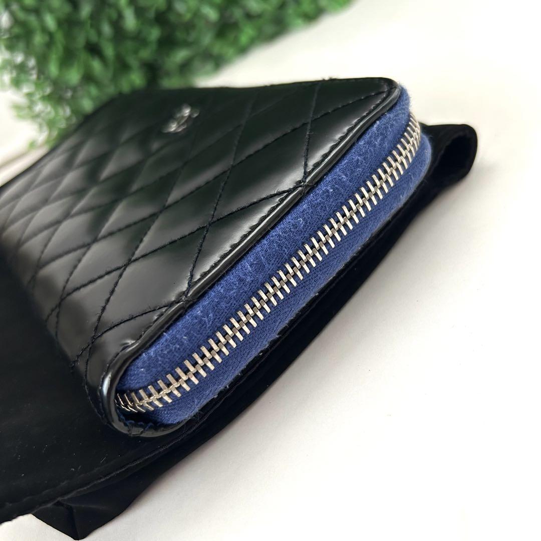 AQUA‼️ マトラッセ パテント ブルー ブラック 長財布