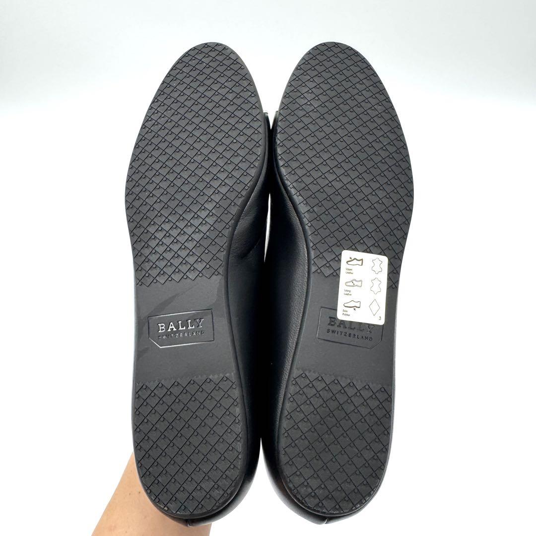 【未使用】BALLY バリー フラットシューズ ブラック×ホワイト 24cm