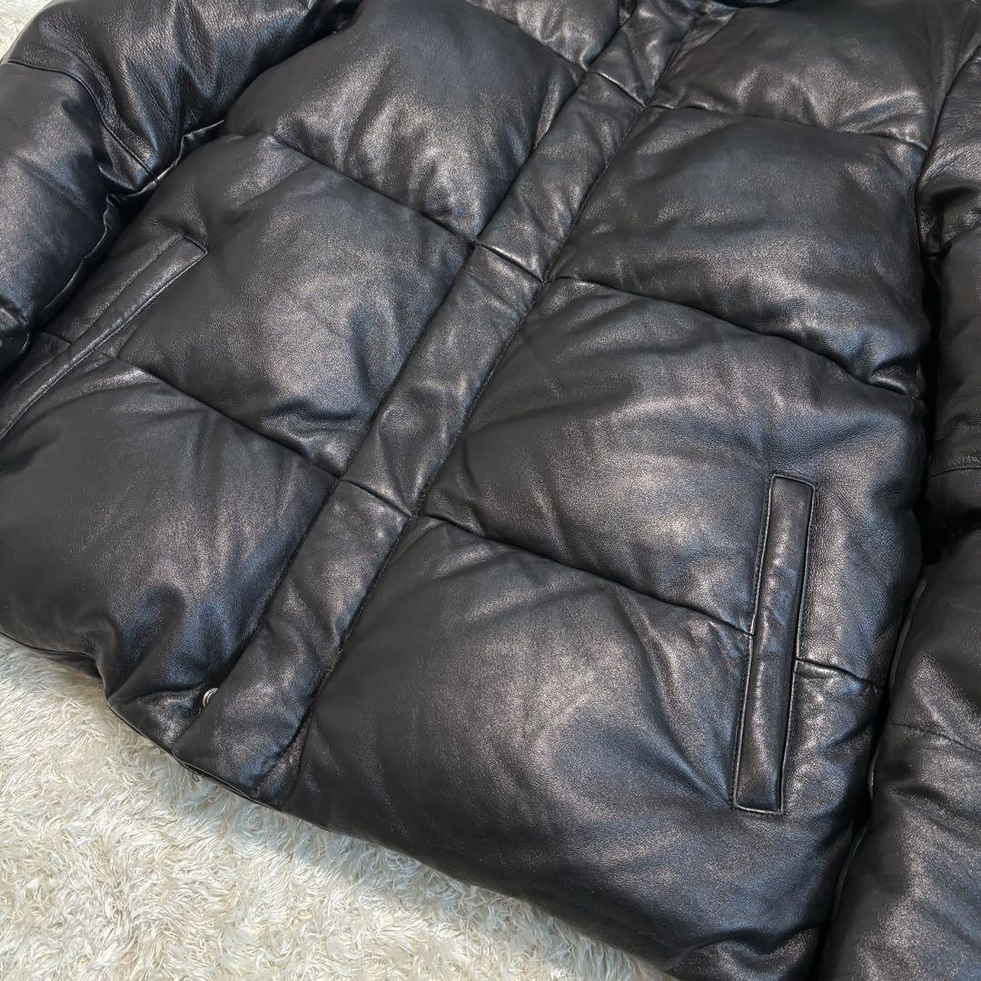 美品✨ EMMETI エンメティ　羊革 ダウンジャケット　ブラック　46