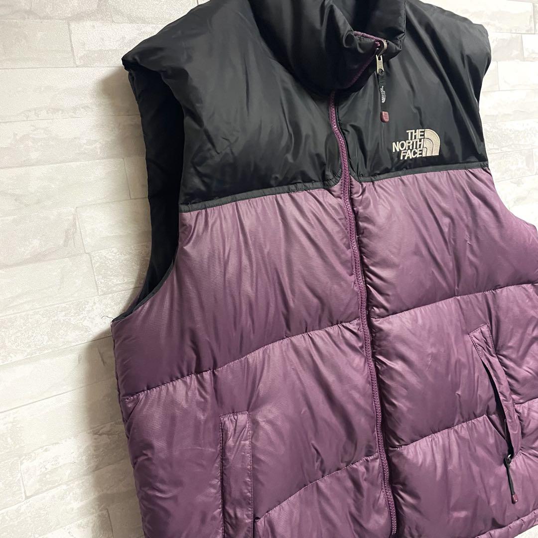 【THE NORTH FACE】ダウンベスト　700フィル　ノースフェイス　紫黒