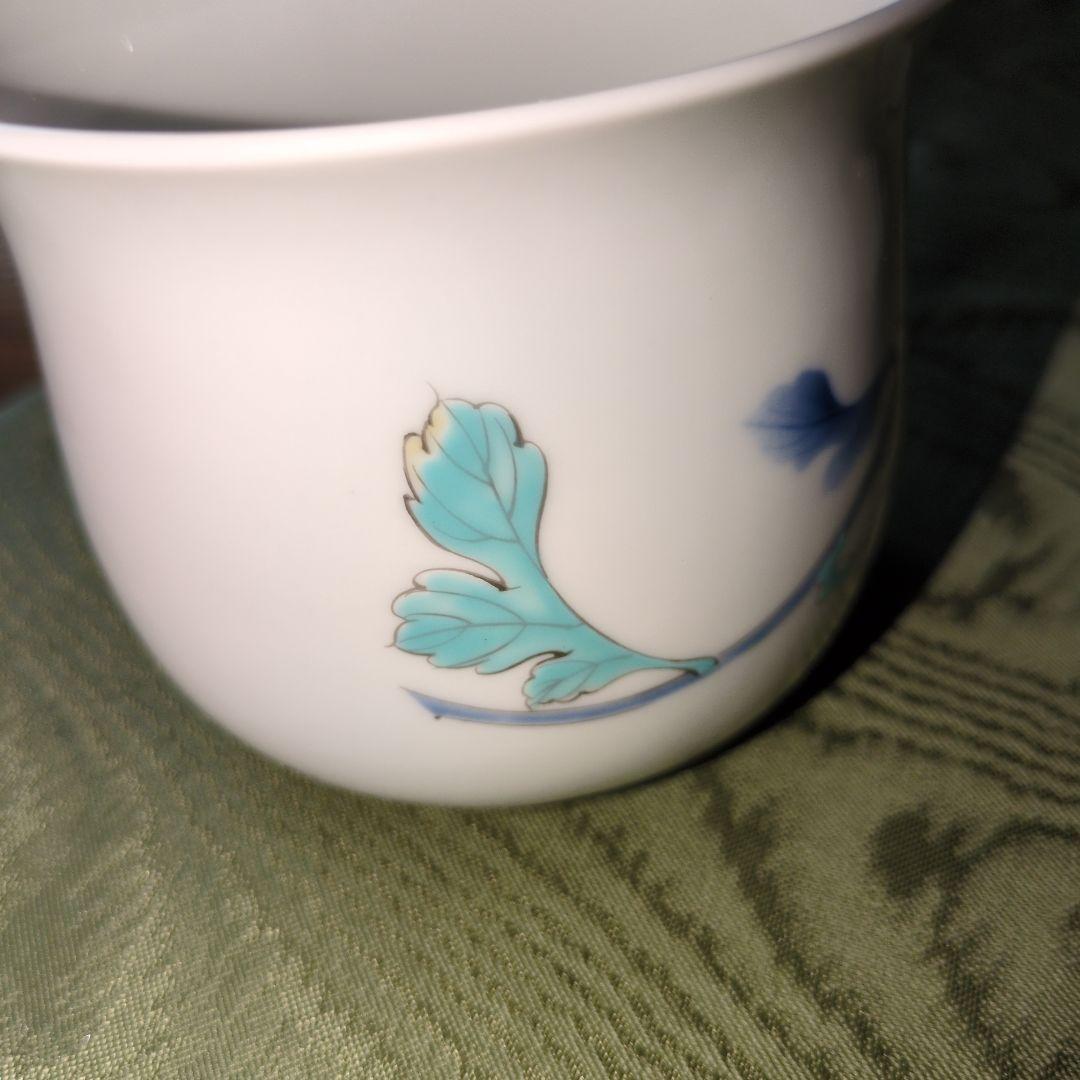 新品未使用 深川製磁 色絵菊花紋モーニングカップ 箱無し