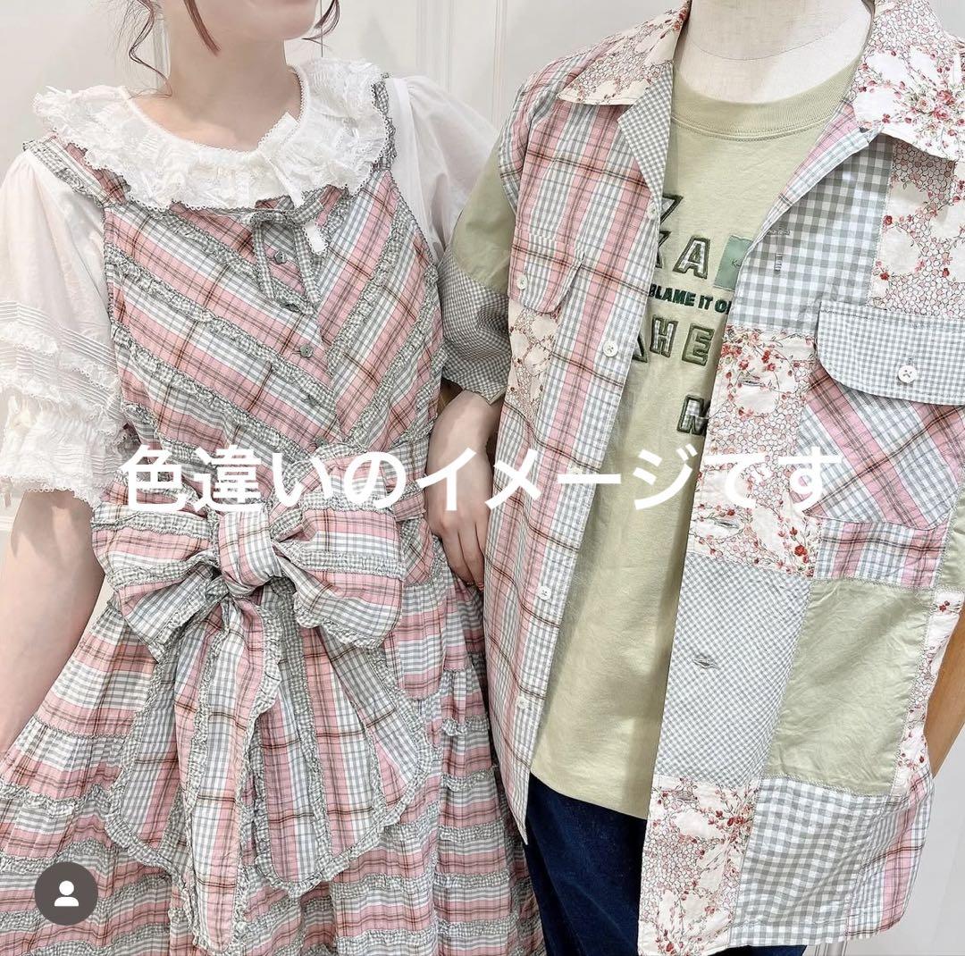 ピンクハウス　オリジナルチェック×ギンガムチェックワンピース　ライラック