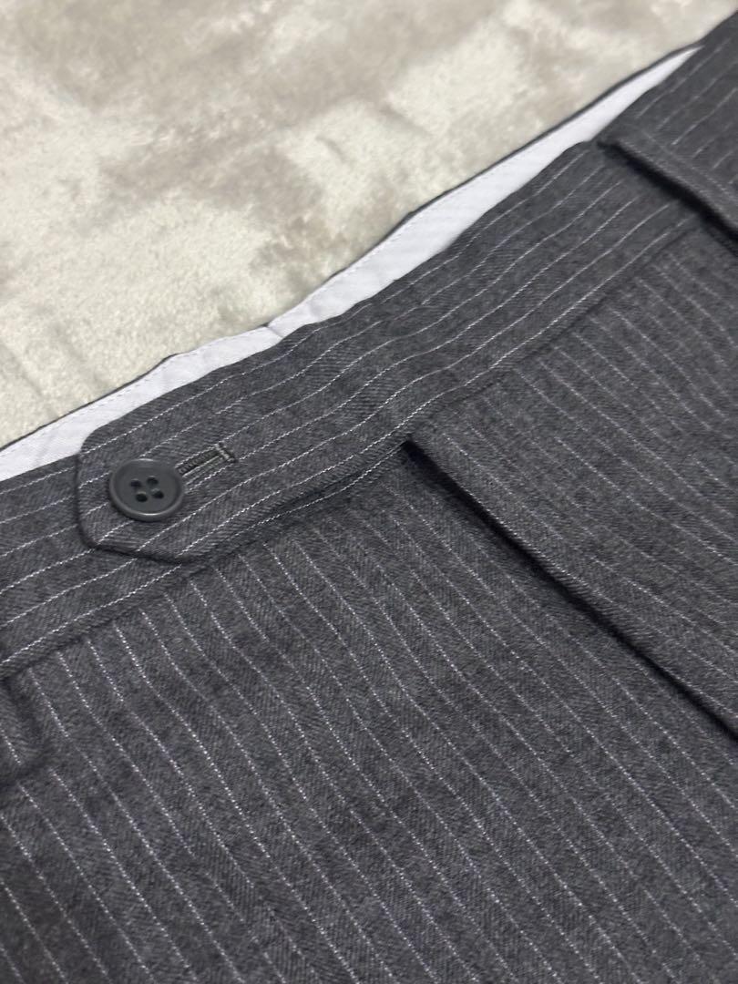 NEW YORKER ニューヨーカー グレー ストライプ ビジネススーツ AB7