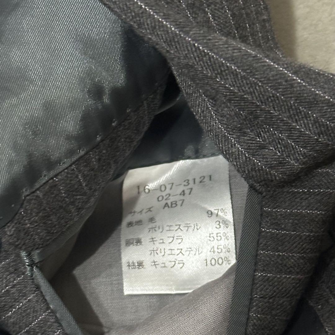 NEW YORKER ニューヨーカー グレー ストライプ ビジネススーツ AB7