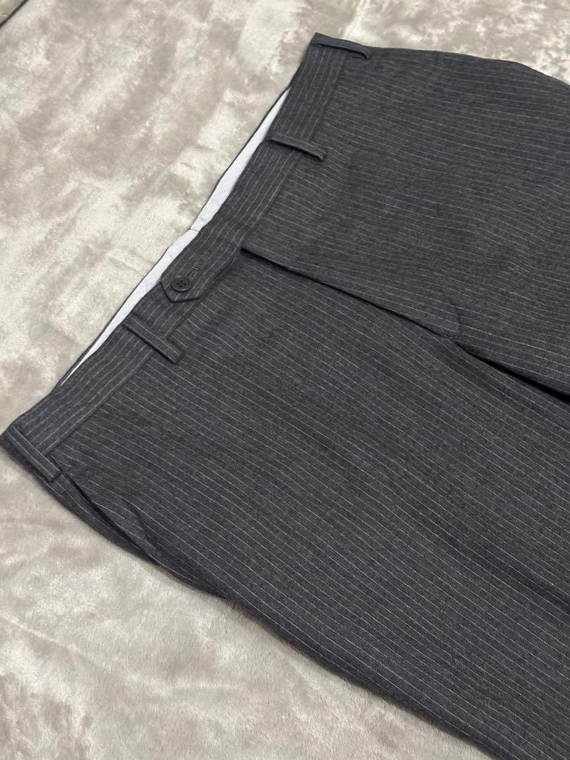 NEW YORKER ニューヨーカー グレー ストライプ ビジネススーツ AB7