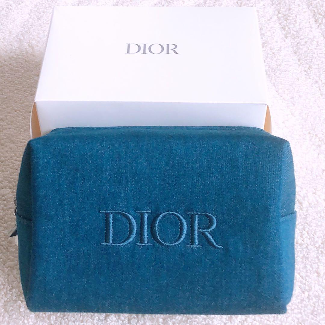 新品未使用】 DIOR ディオール ポーチ ノベルティ デニム ブルー