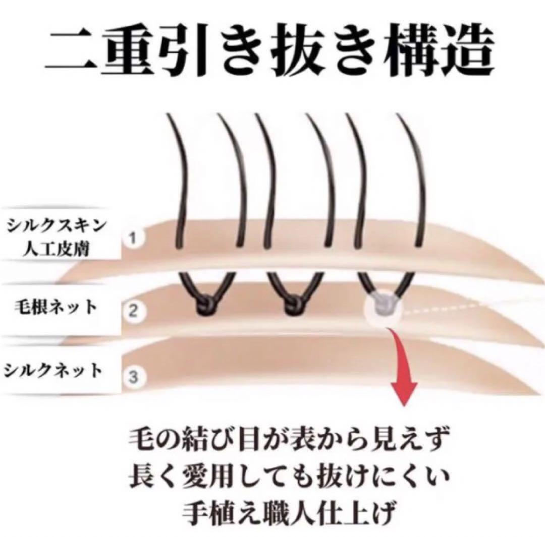 高級レミー100%ロングヘアピース✨潤艶✨二重引き抜き総手植え✨ブラウン　自然