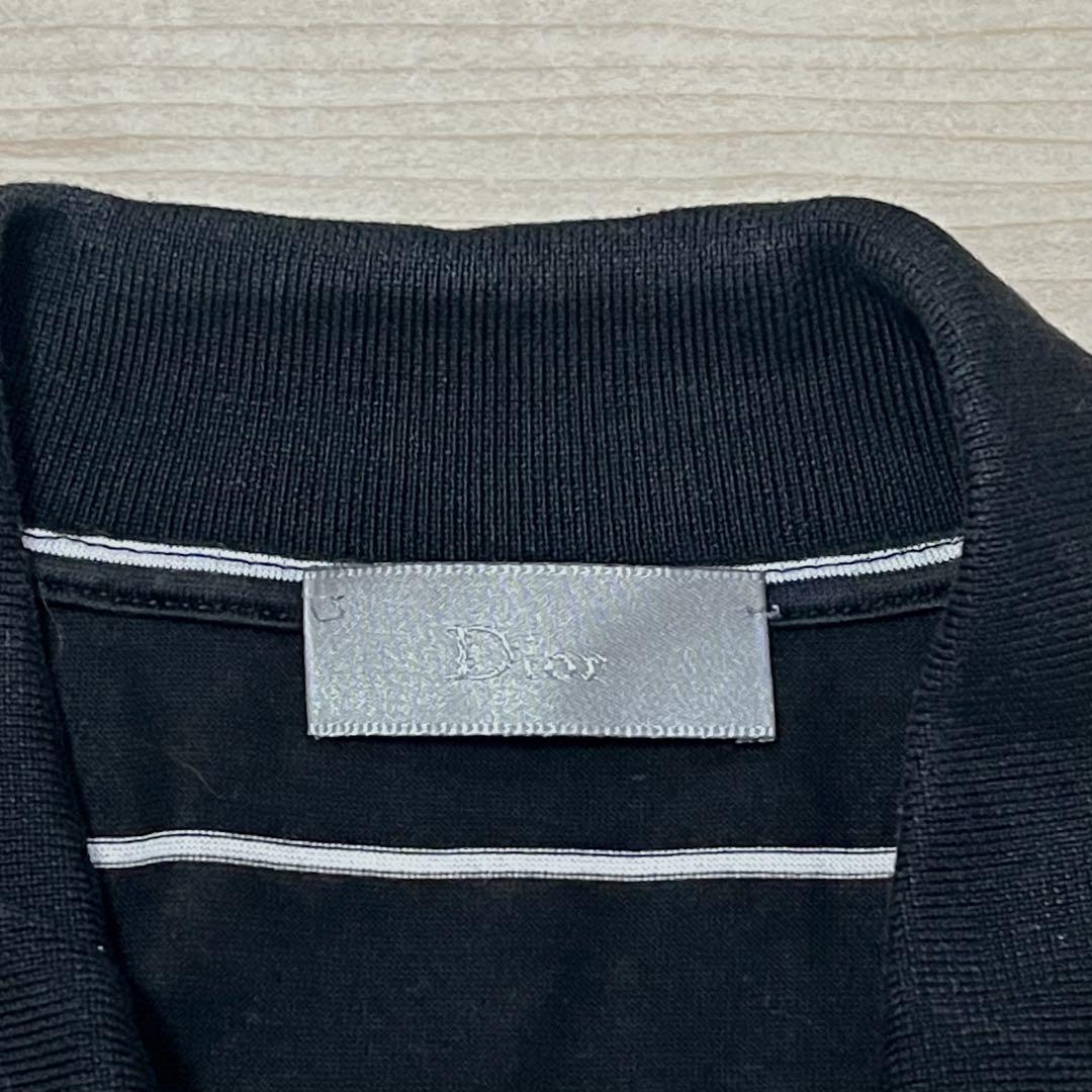 DIOR HOMME ディオールオム Bee刺繍 ボーダー ポロシャツ XS