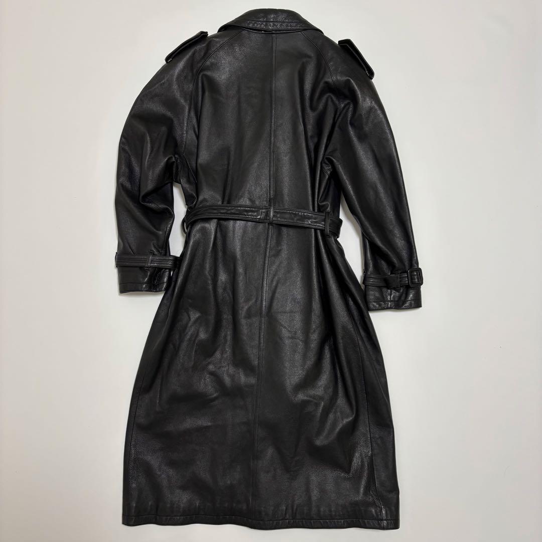希少 レザー トレンチ ロング コート メンズ 春服 韓国製