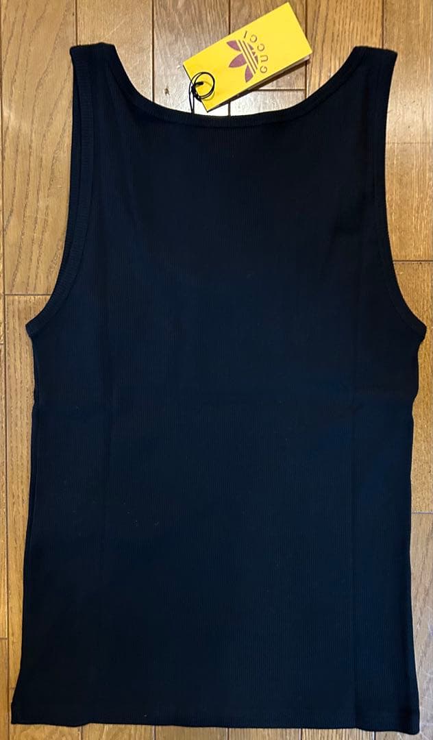 新品タグ付 GUCCI adidas グッチ黒 タンクトップ リブ ノースリーブ 新品タグ付 GUCCI adidas グッチ黒 タンクトップ リブ ノースリーブ