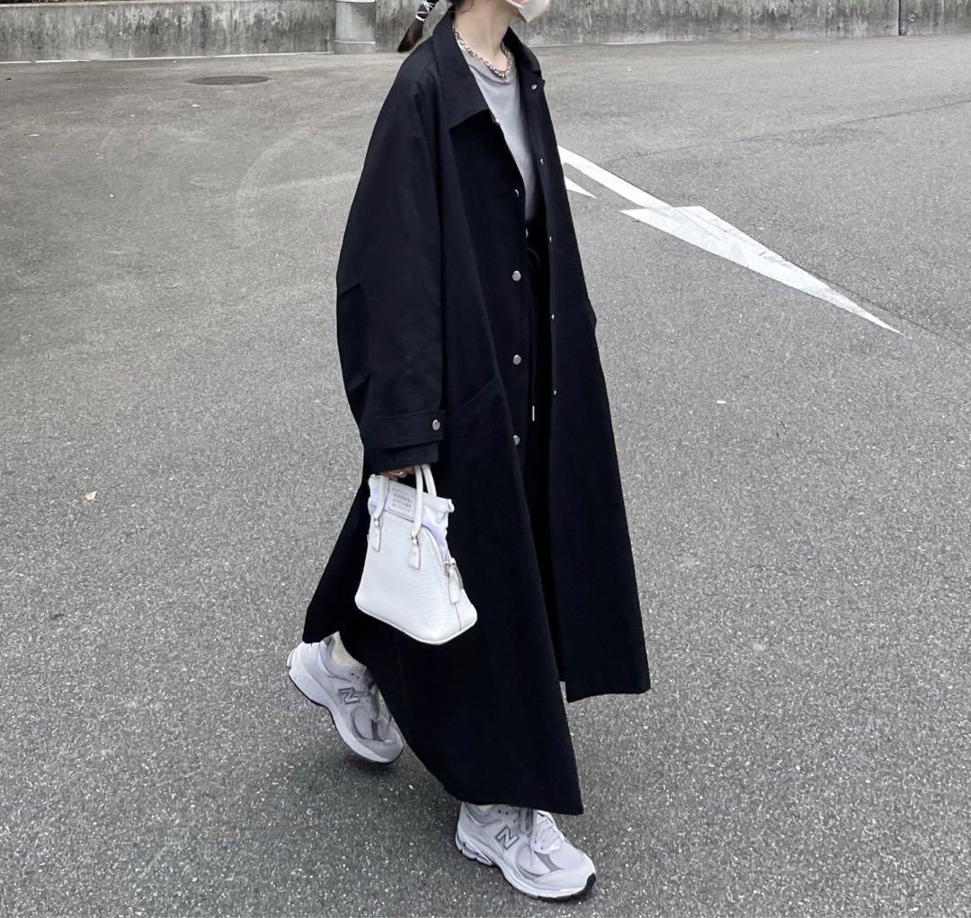〈FASHIRU〉コート/soutien collar coat-long黒 FASHIRU〉コート/soutien collar coat-long黒