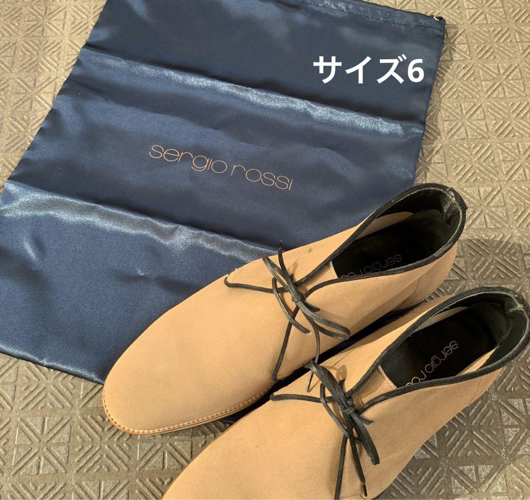 美品　セルジオロッシSERGIO ROSSI  スエードレザーブーツサイズ6