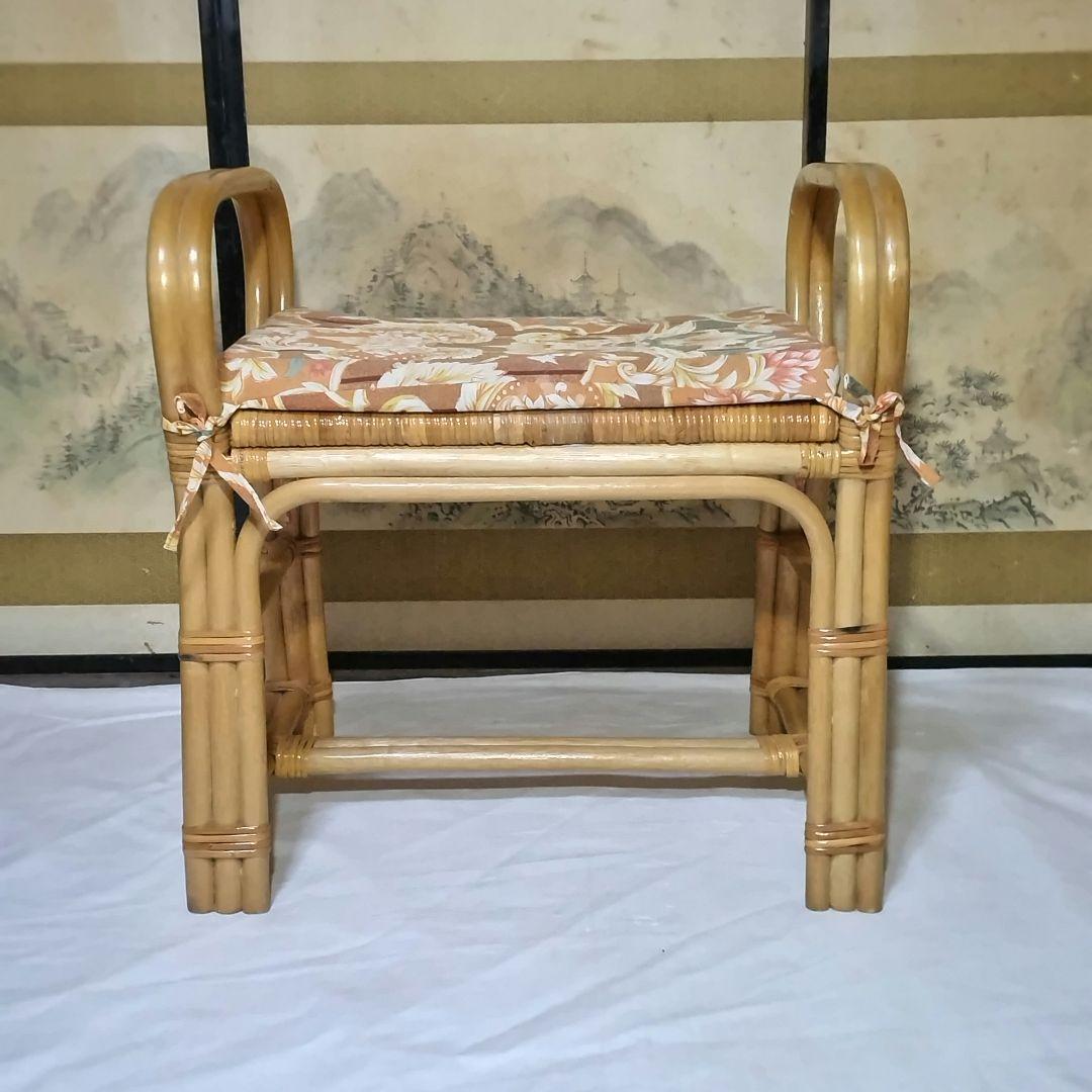 籐のスツール 座椅子 ローチェア ラタン 藤家具 レトロ
