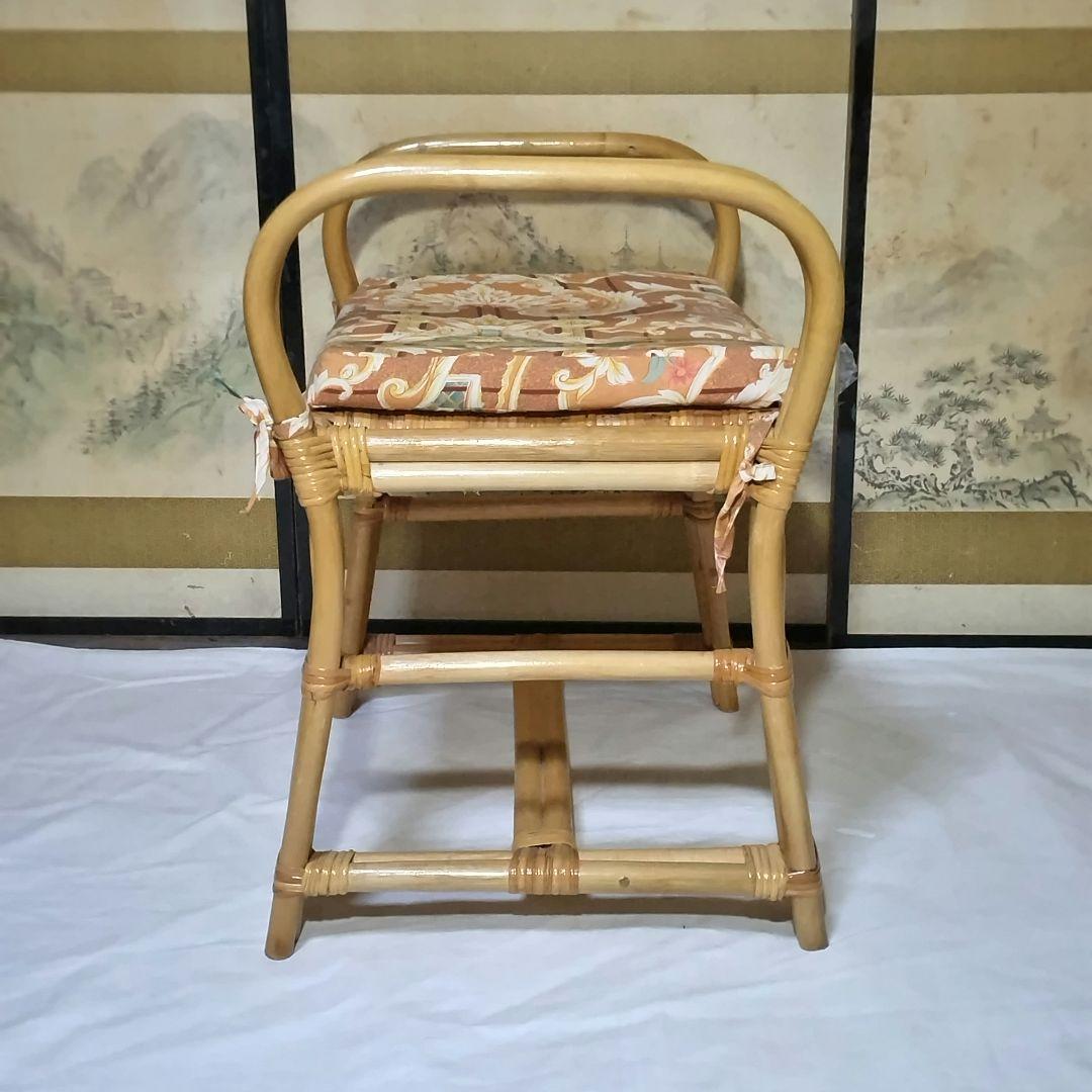 籐のスツール 座椅子 ローチェア ラタン 藤家具 レトロ