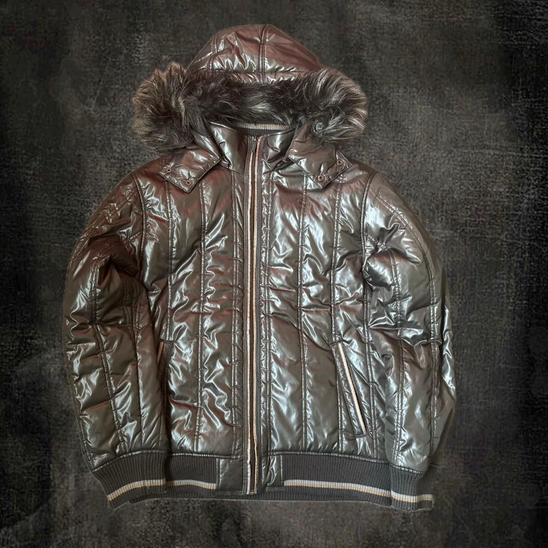 00s y2k ファーダウンジャケット 平成 お兄系 ギャルconverseL Converse