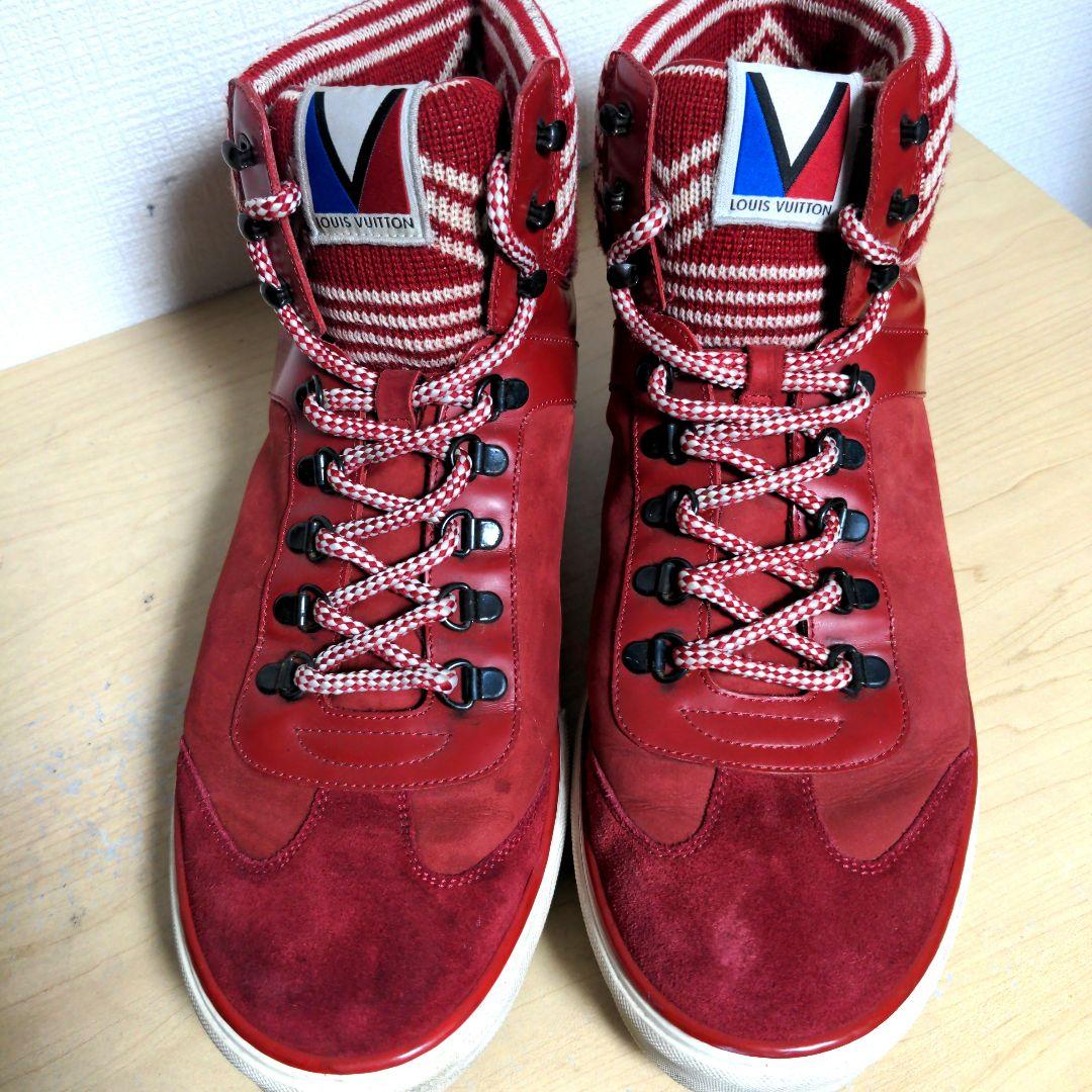 cq32 LOUIS VUITTON ハイカットスニーカー 赤 UK 9.5 cq32 LOUIS VUITTON ハイカットスニーカー 赤 UK 9.5
