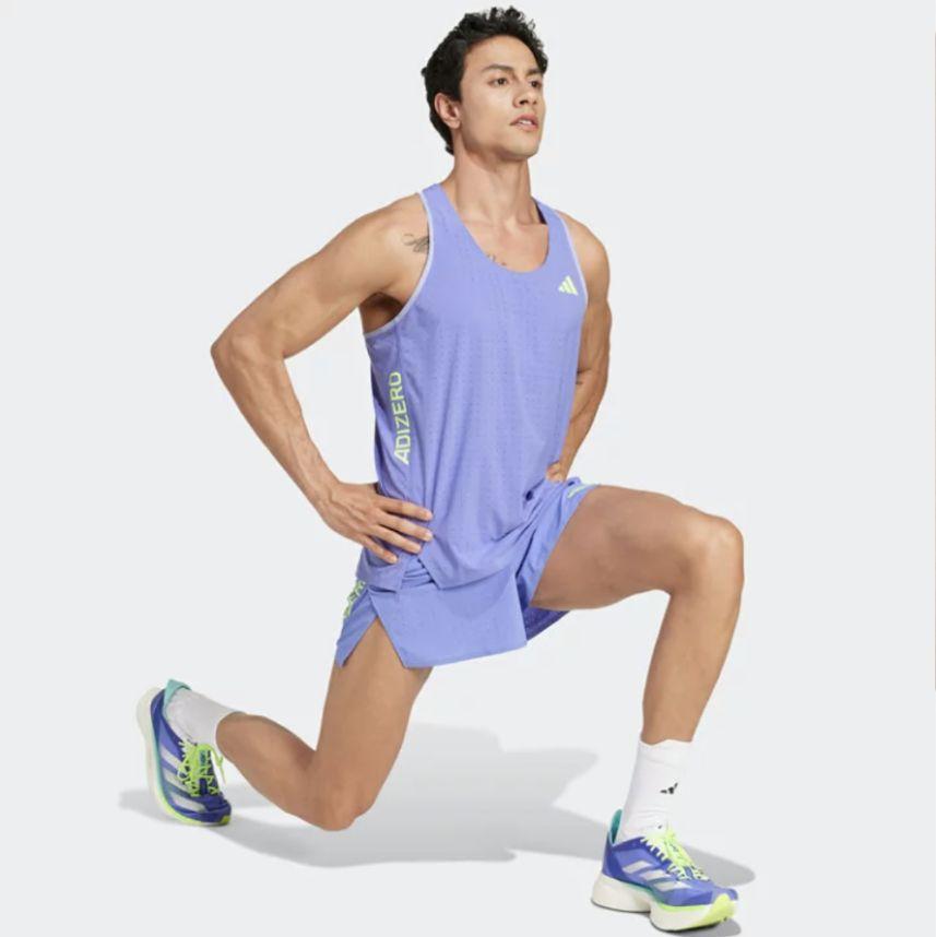 □adidas ADIZERO シングレット 紫XS ランニング タンクトップ