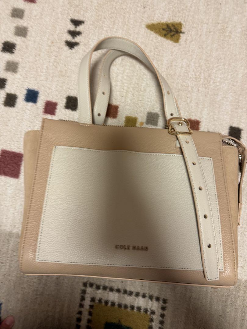 COLE HAAN ベージュ/ホワイト ハンドバッグ