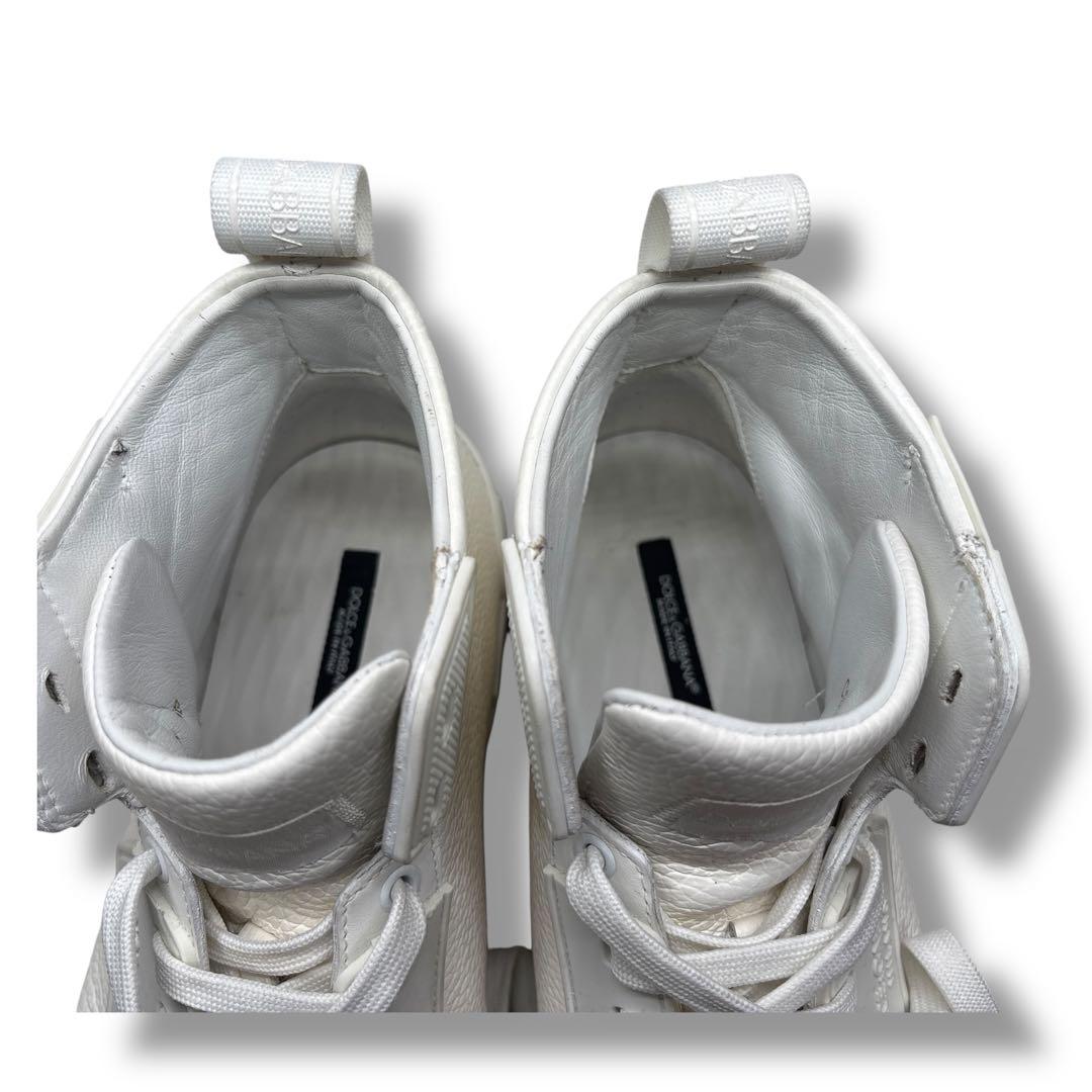 極美品■DOLCE&GABBANA【28.5】レザースニーカー ハイカット 白