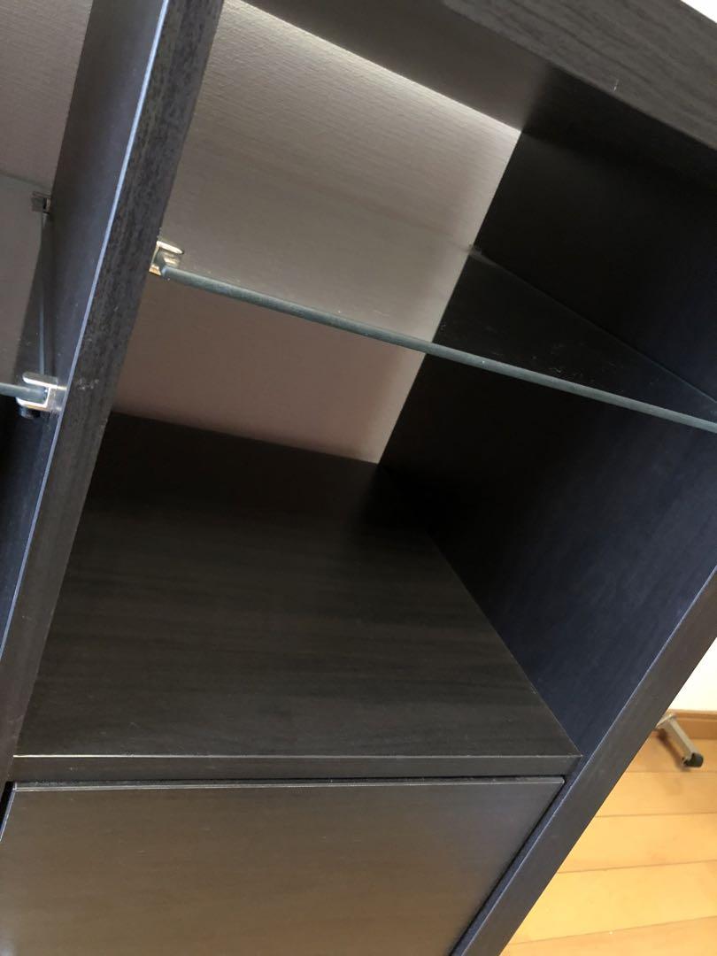 IKEA カラックス 収納棚 ラック ガラス 引き出し インサート